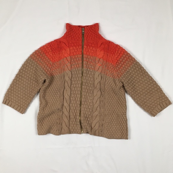 RACHEL Rachel Roy Sweaters - RACHEL Roy Ombre Cable Knit Zip Up Sweater Size L